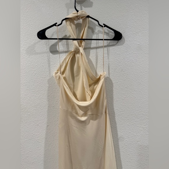 NWOT Ronny Kobo Collection Selina Ivory Halter High Slit Formal Maxi Dress Large - Picture 10 of 17